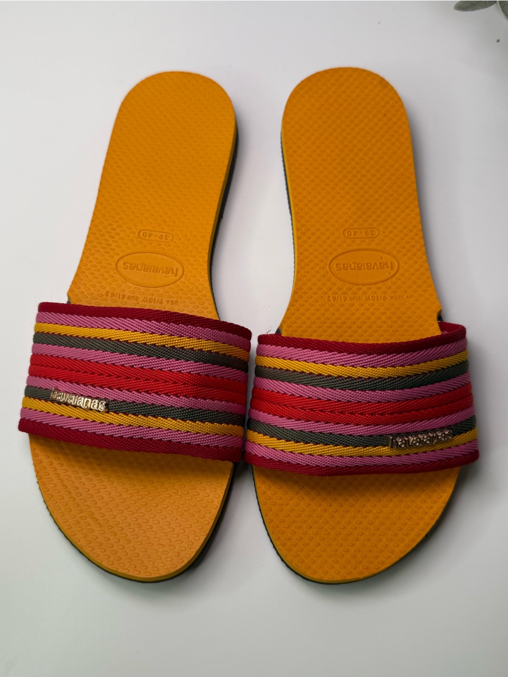 Havaianas You Malta Mix Flip Flop Sandal Slides Orange Citrus Women’s Size 9/10 - Picture 5 of 16